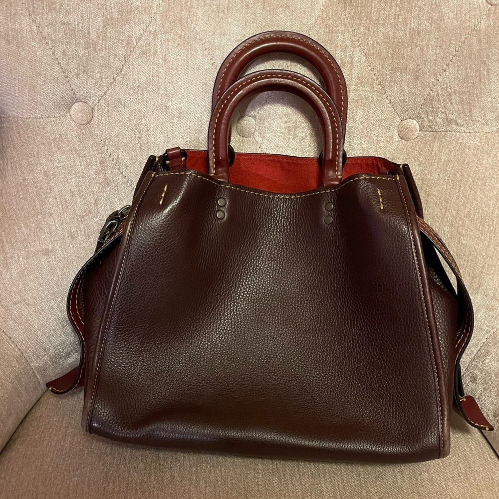 Coach Burgundy "Oxblood" Rogue 30 Leather Satchel